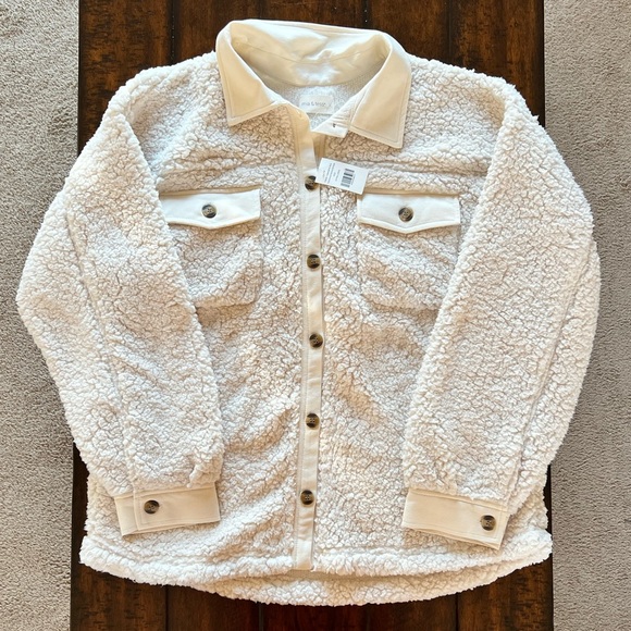 Mia & Tess Jackets & Blazers - Mia & Tess Sherpa Button Down